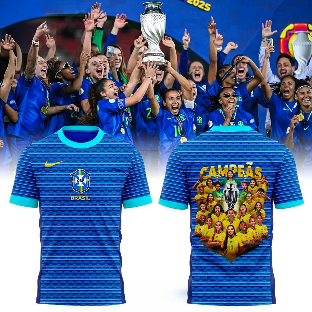 Brazil Womens Copa America 2025 Champions T-Shirt Fan Merch Gifts For Him-1 Brazil Womens Copa America 2025 Champions T-Shirt Fan Merch Gifts For Him-1