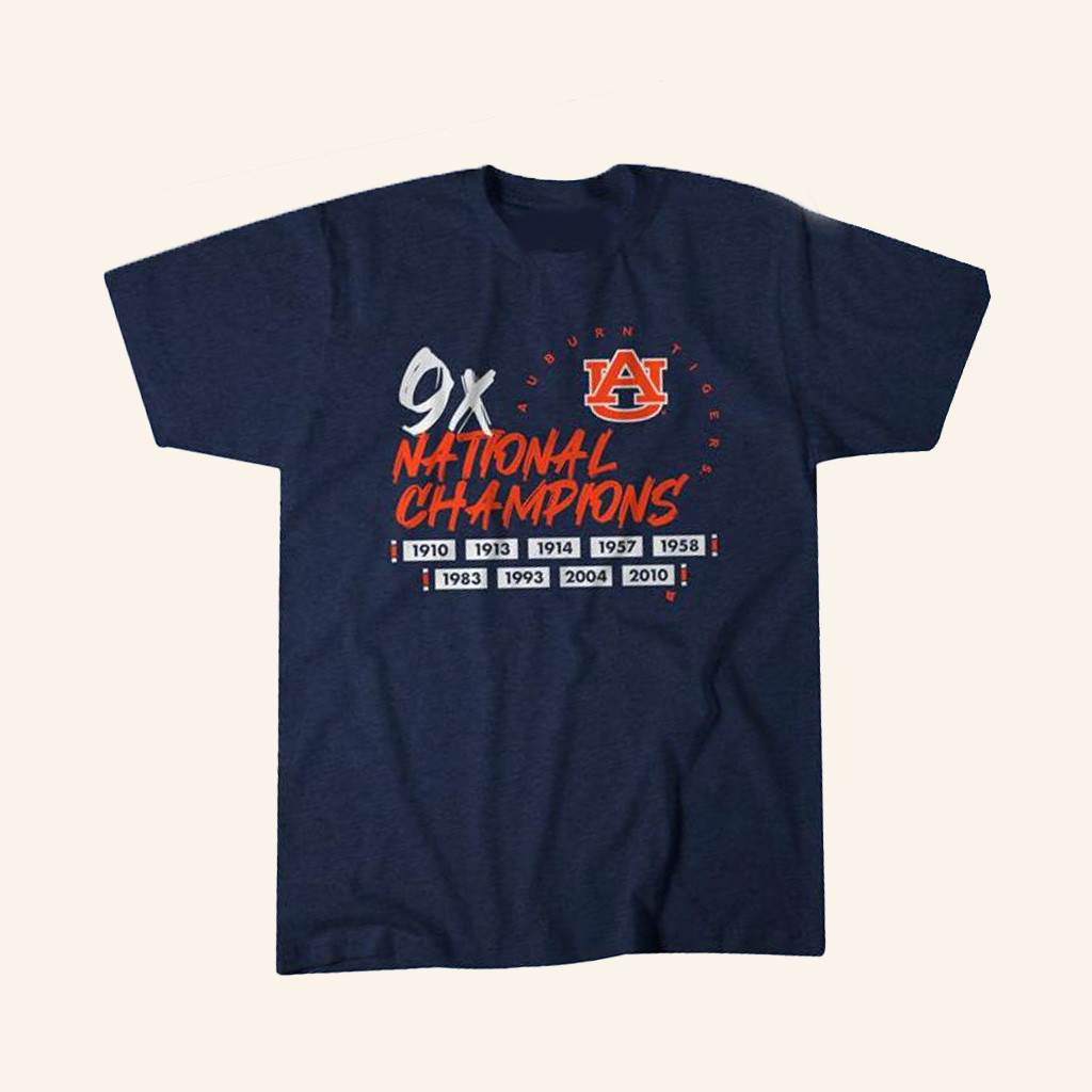 Breakingt Merch Auburn Football Nine Time National Champions Shirt Father Gifts-1