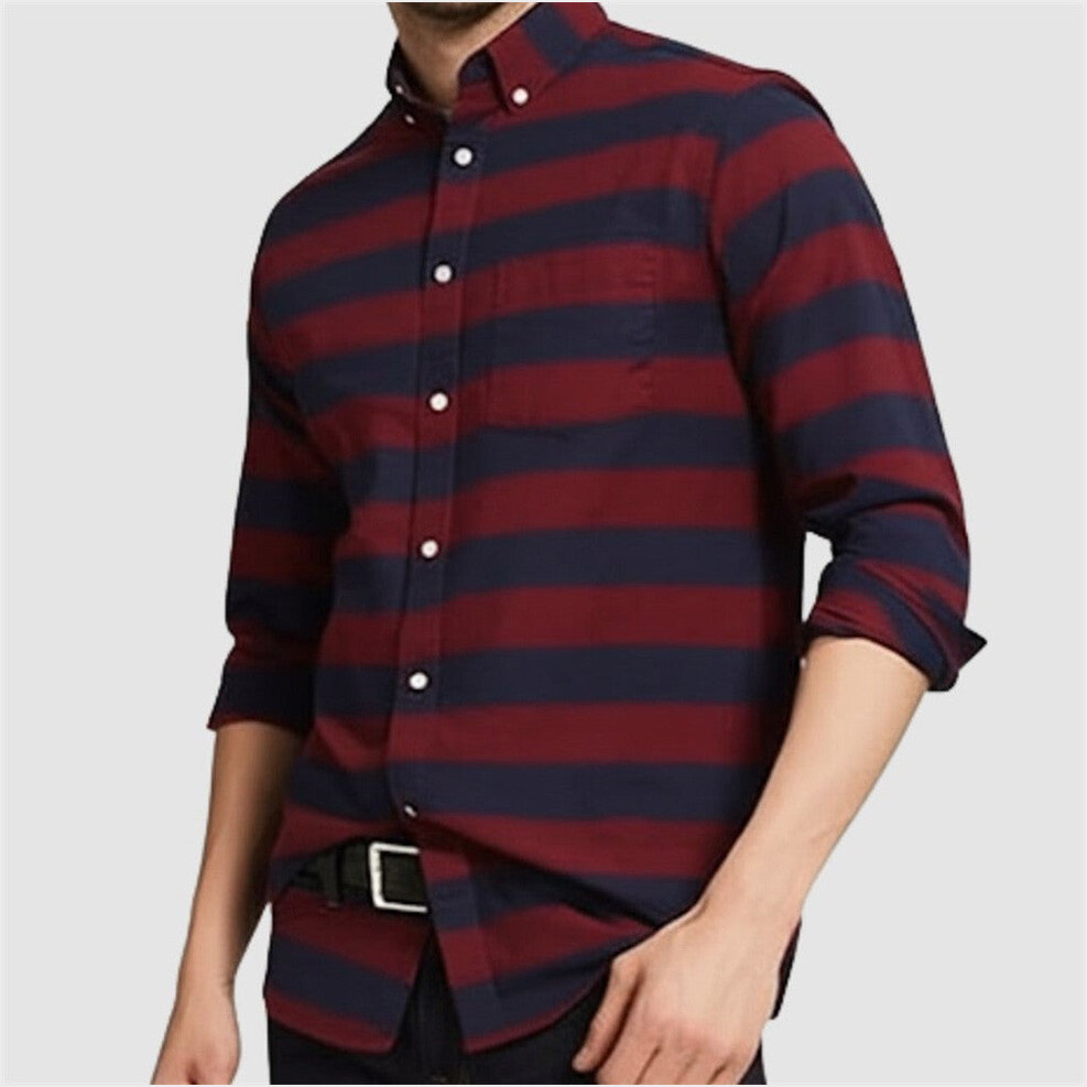 Brennan Lee Mulligan Striped Shirt Long Sleeve Button Up Shirt Birthday Gifts For Boyfriend-1