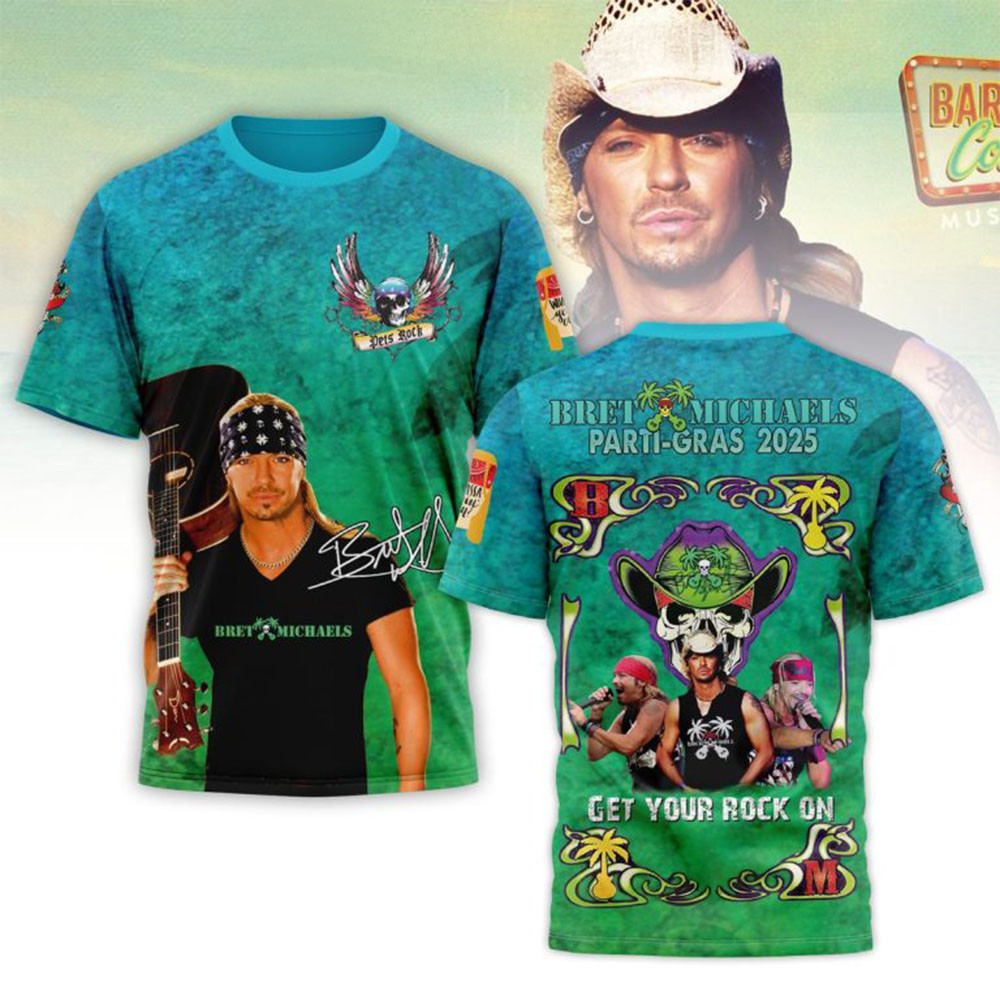Bret Michaels Parti Gras 2025 Get Your Rock On T-Shirt Bret Michaels Merch Gifts For Husband-1