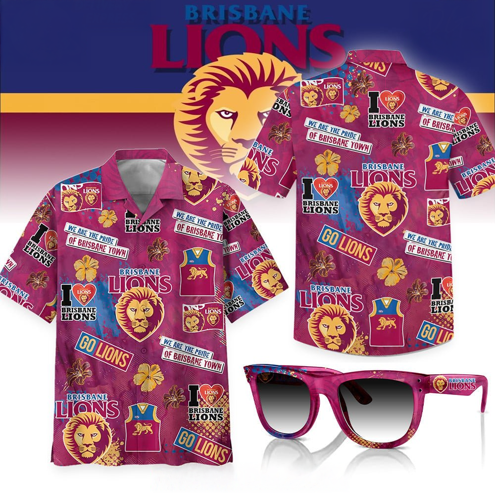 Brisbane Lions Pride Hawaiian Shirt Brisbane Lions Merch Father In Law Gifts Dad's Day-1