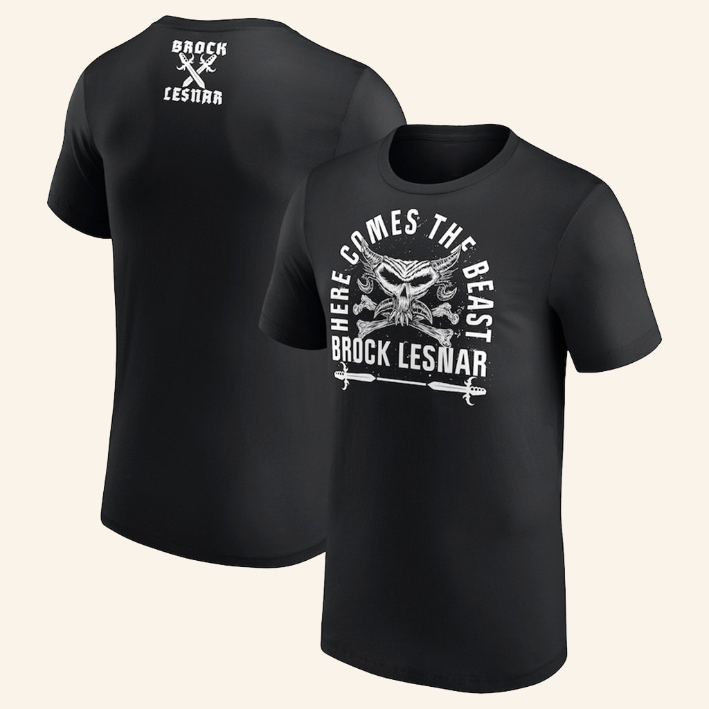 Brock Lesnar Shirt Here Comes The Beast T-Shirt Gifts For Dad-1