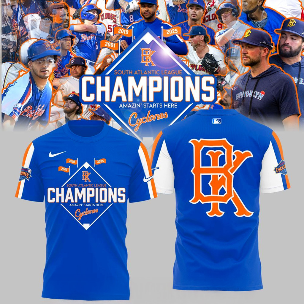 Brooklyn Cyclones 2025 South Atlantic League Champions T-Shirt Brooklyn Cyclones Merch-1