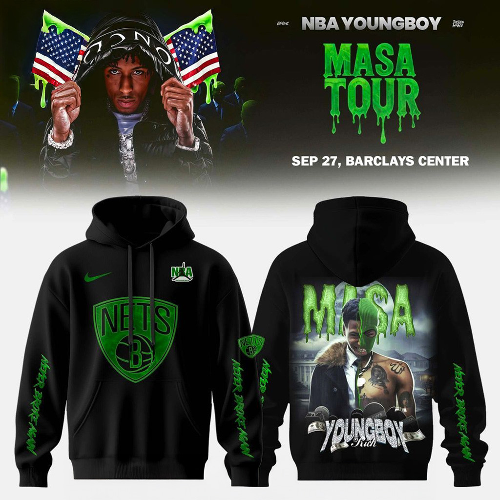 Brooklyn Nets X Young Boy Masa Tour Merch Hoodie Brooklyn Nets Merch Gifts For Basketball Fan-1