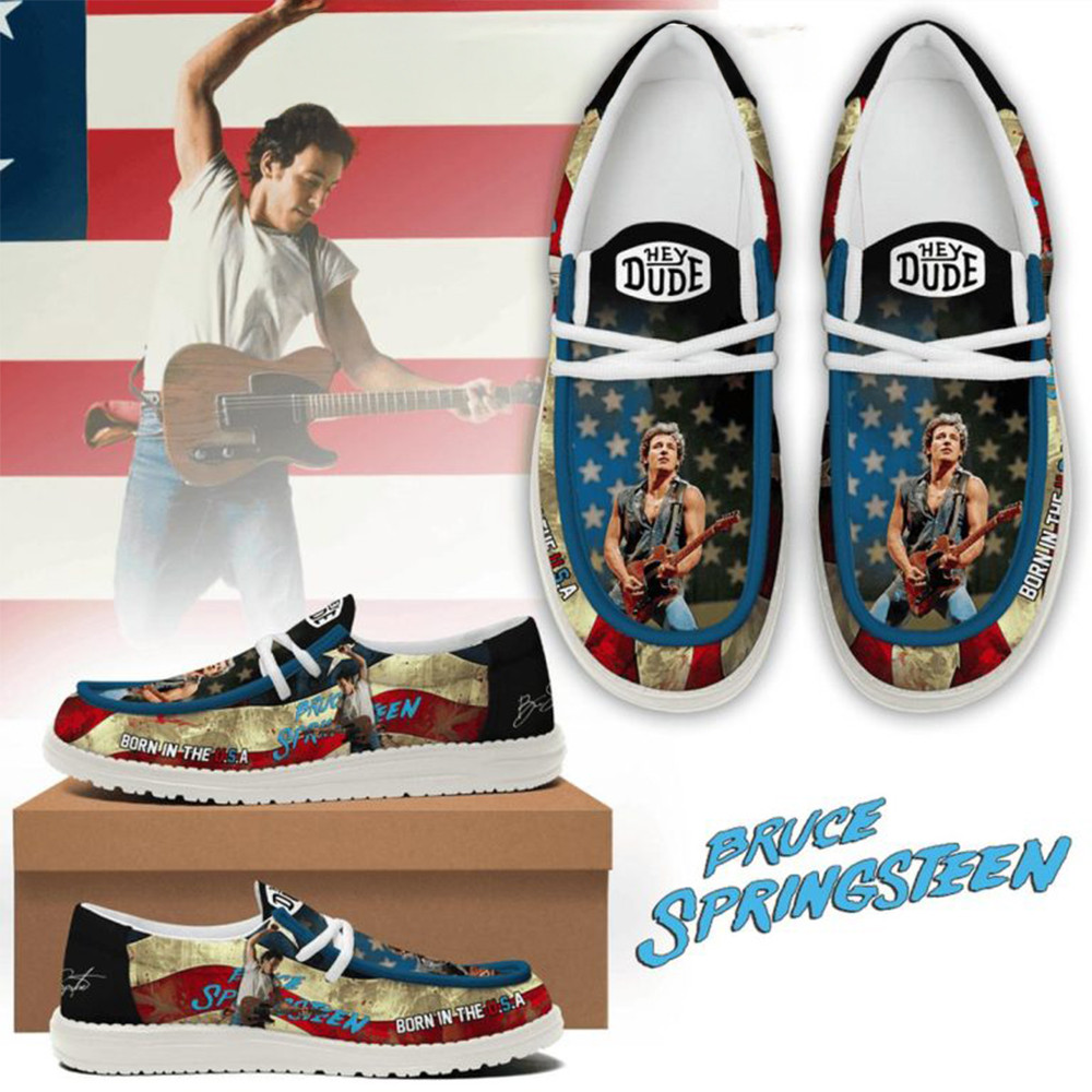 Bruce Springsteen Born In The USA 2025 Hey Dude Shoes Gifts For Music Fans-1 Bruce Springsteen Born In The USA 2025 Hey Dude Shoes Gifts For Music Fans-1