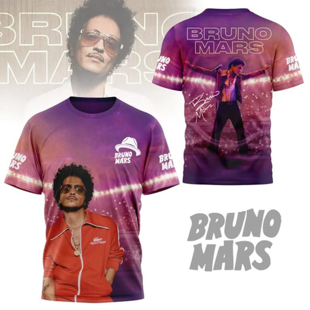 Bruno Mars Time To Shine In 2025 T-Shirt Gifts For Music Fans-1