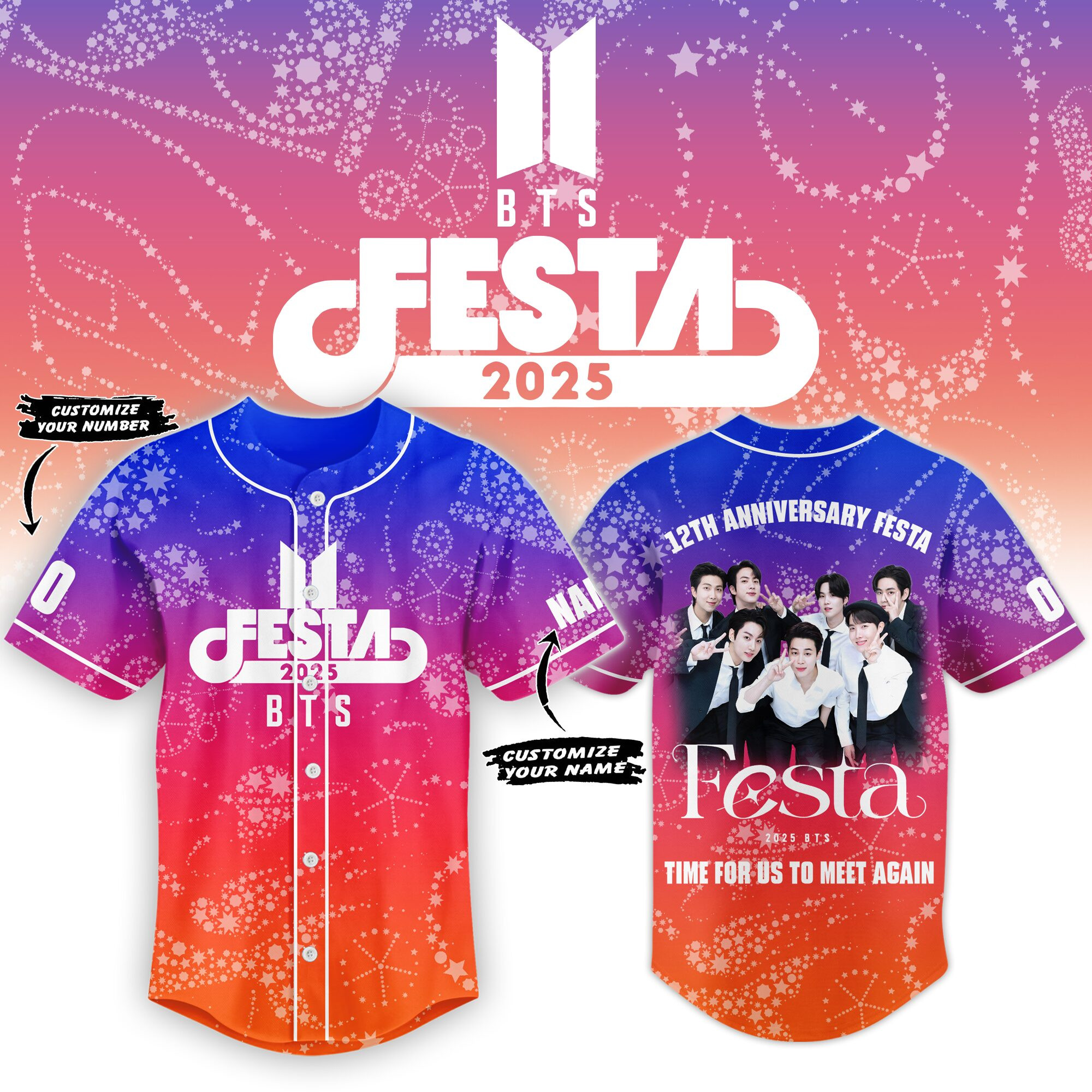 Bts Music Personalized Baseball Jersey For Fans-1