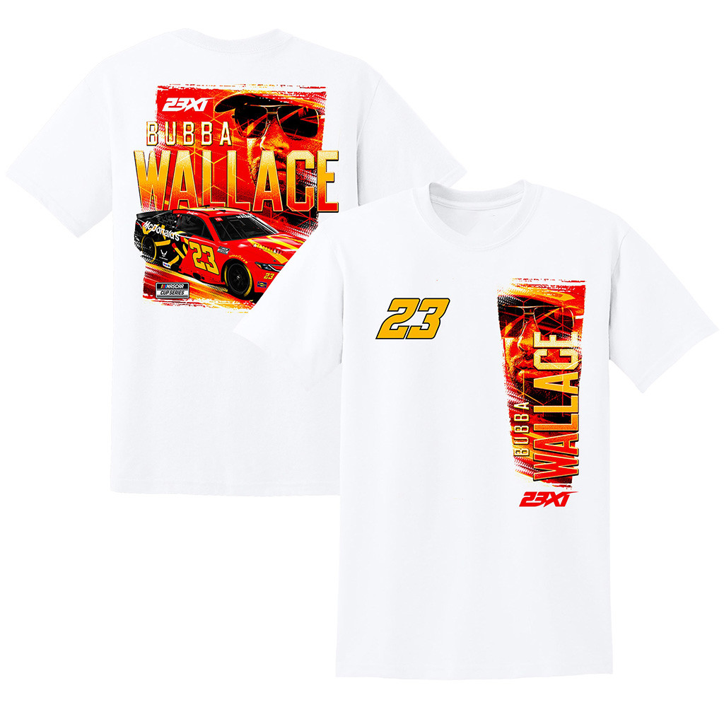 Bubba Wallace Shirt 23XI Racing White Bubba Wallace Mcdonalds Car T-Shirt Father Gifts-1