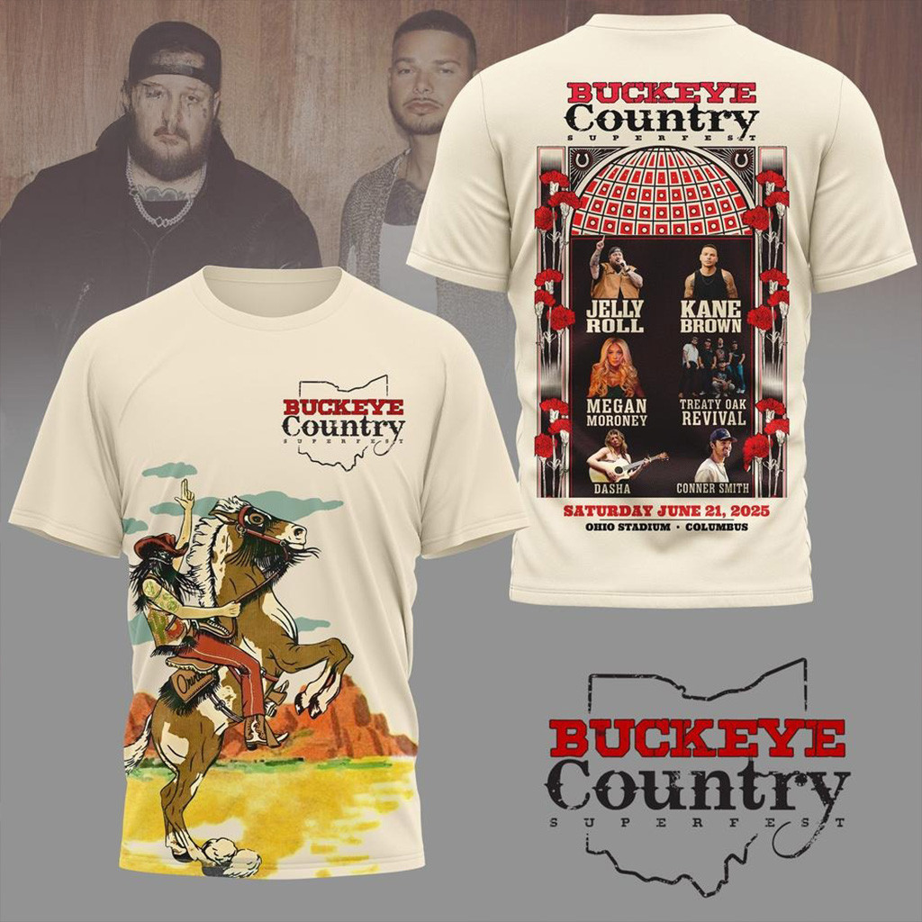 Buckeye Country Super Fest 2025 Ohio Stadium T-Shirt Gift Ideas For Dad-1