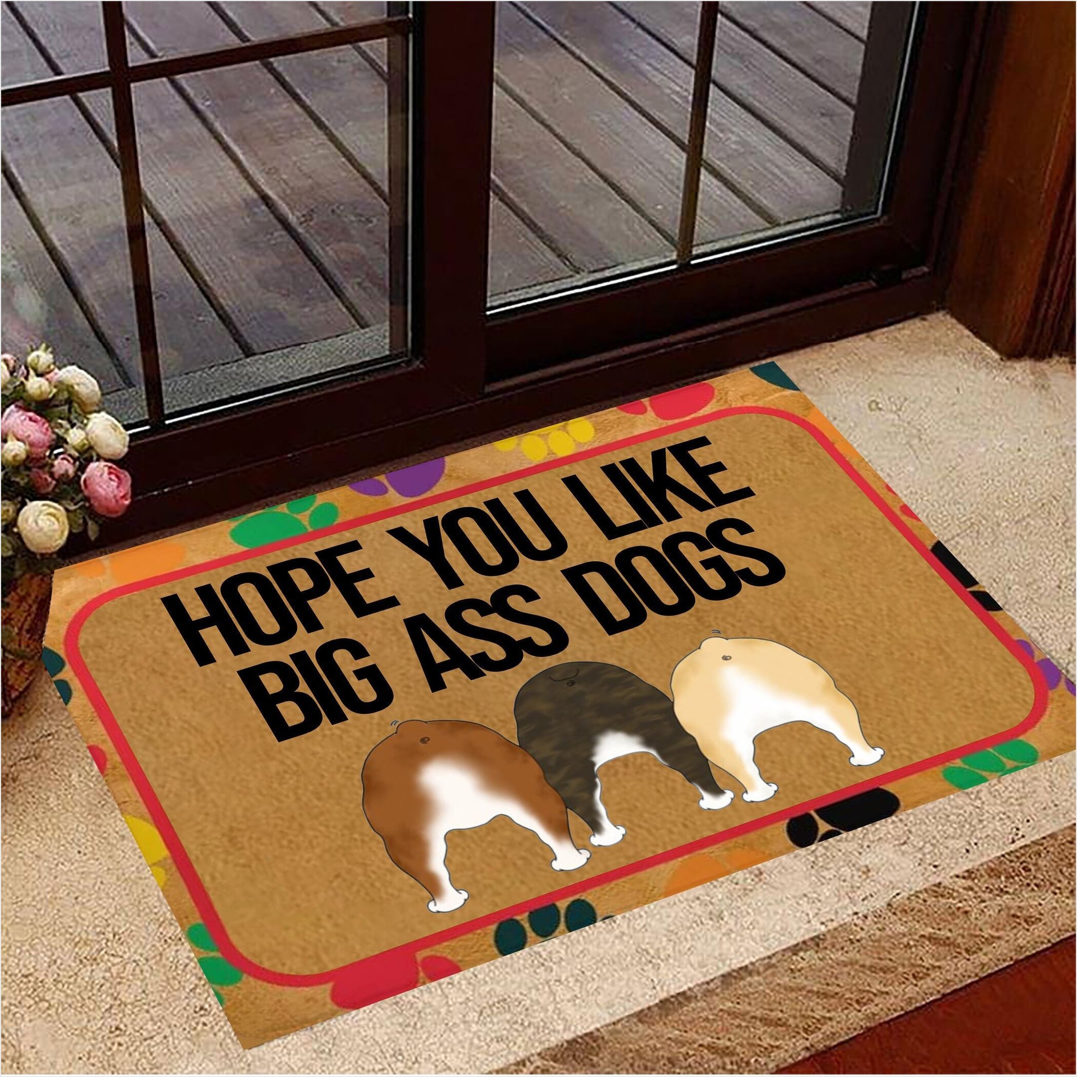 Bulldog Hope You Like Big Ass Dogs Doormat Funny Sayings Dog Welcome Mat Gifts For Besties-1