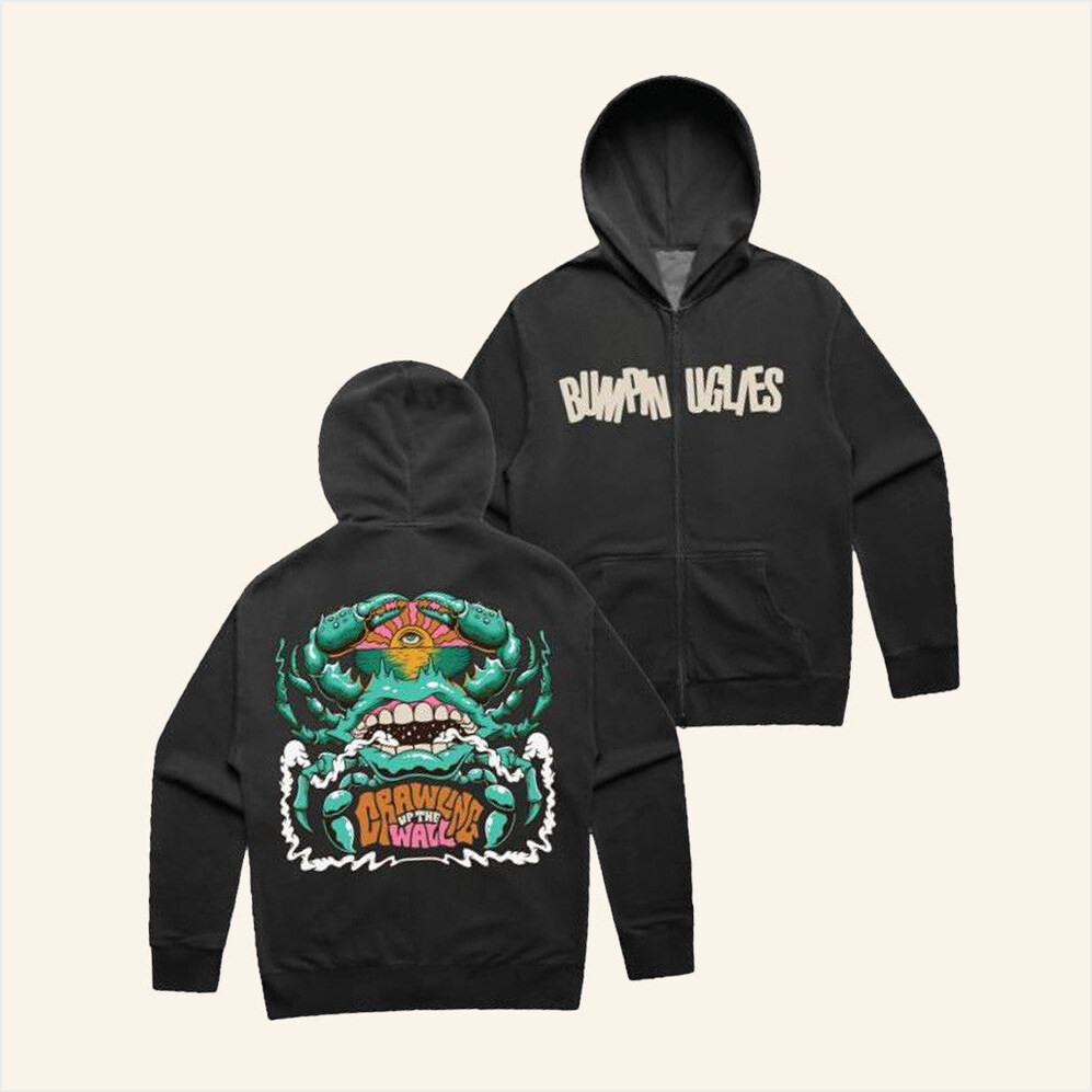Bumpin Uglies Merch Crawling Up The Wall Zip Hoodie Gift Ideas For Dad Gifts For Best Friend-1