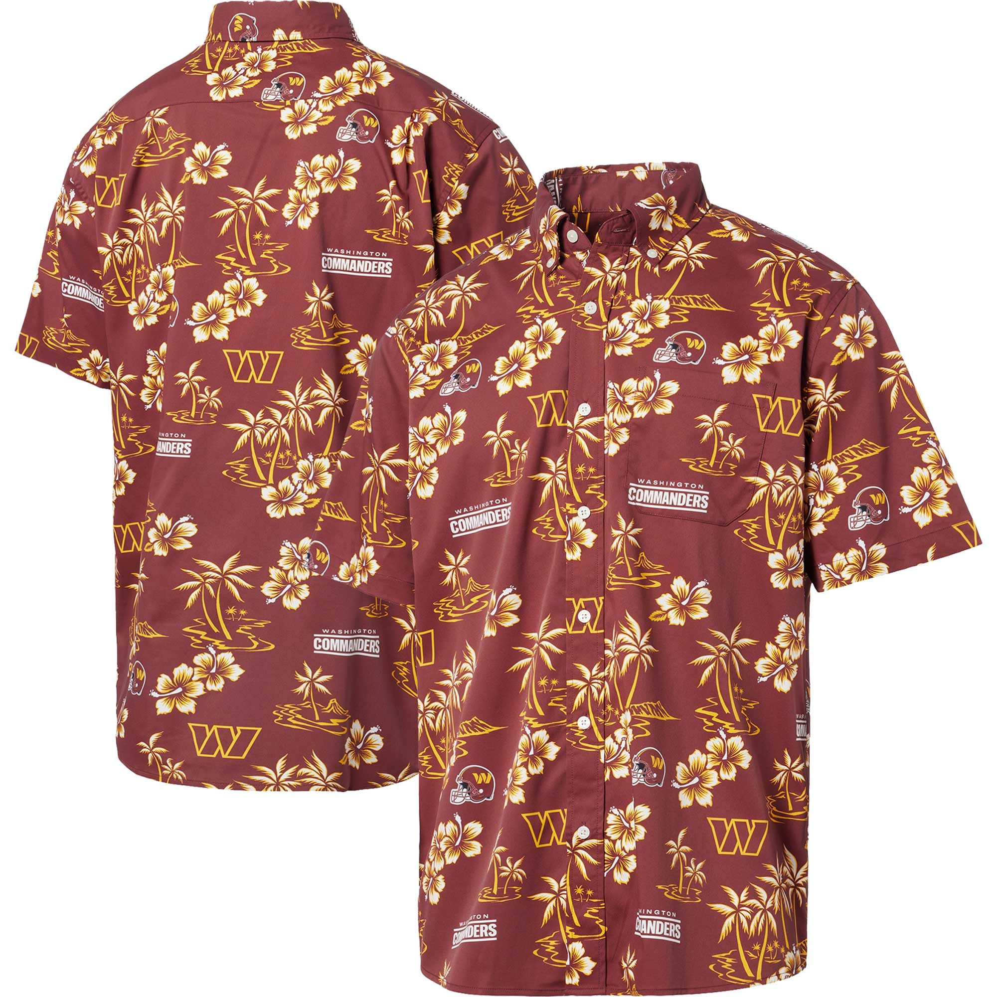 Burgundy Washington Commanders Hawaiian Shirt NFL Aloha Shirt Gifts For Father's Day From Son-1