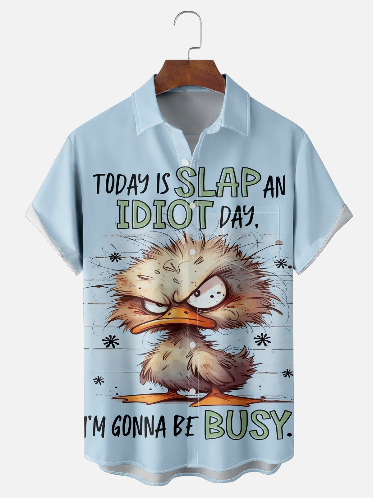 Busy Duck Chest Pocket Hawaiian Shirt-1