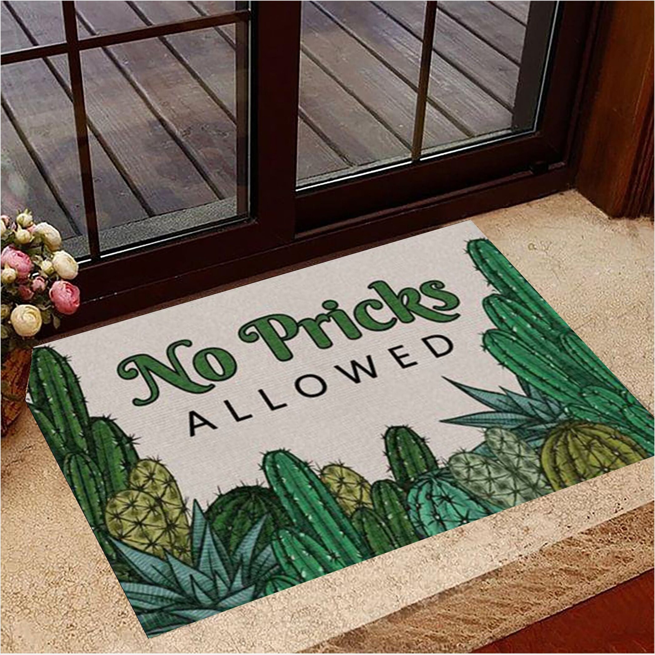 Cactus No Pricks Allowed Doormat Modern Welcome Mat Home Decoration Birthday Gifts For Friends-1