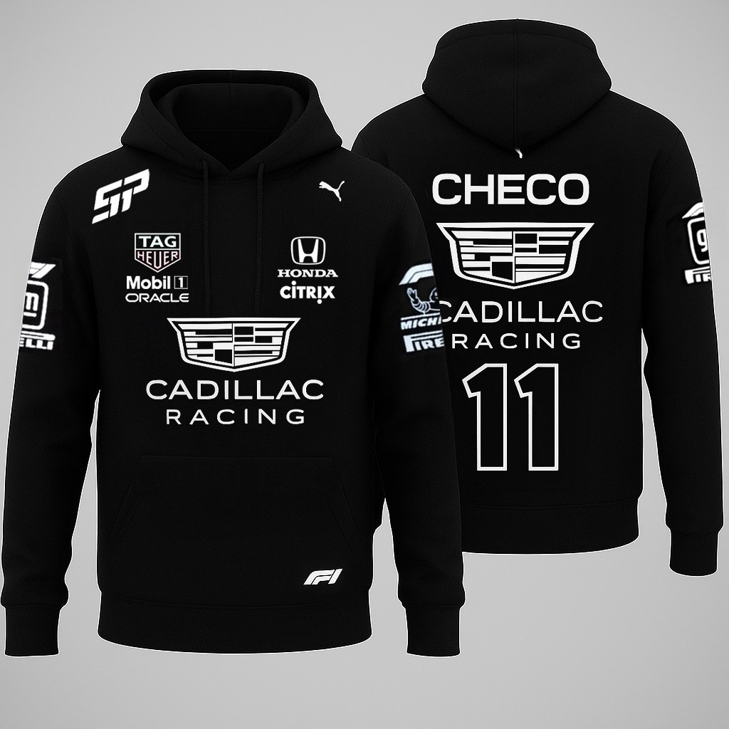 Cadillac Sergio Checo Perez Merch 11 Cadillac Racing Hoodie Gifts For Racing Fans-1
