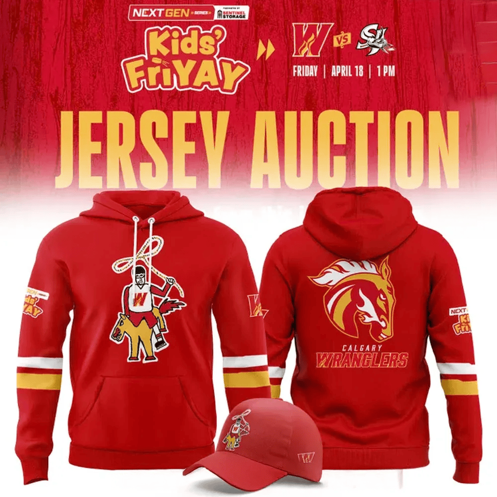 Calgary Wranglers Kid's Friday Hoodie Calgary Wranglers Merch Fathers Day Presents-1
