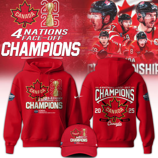 Canada Hockey 2025 4 Nations Face-Off Champions Hoodie Unique Gifts For Hockey Fans-1