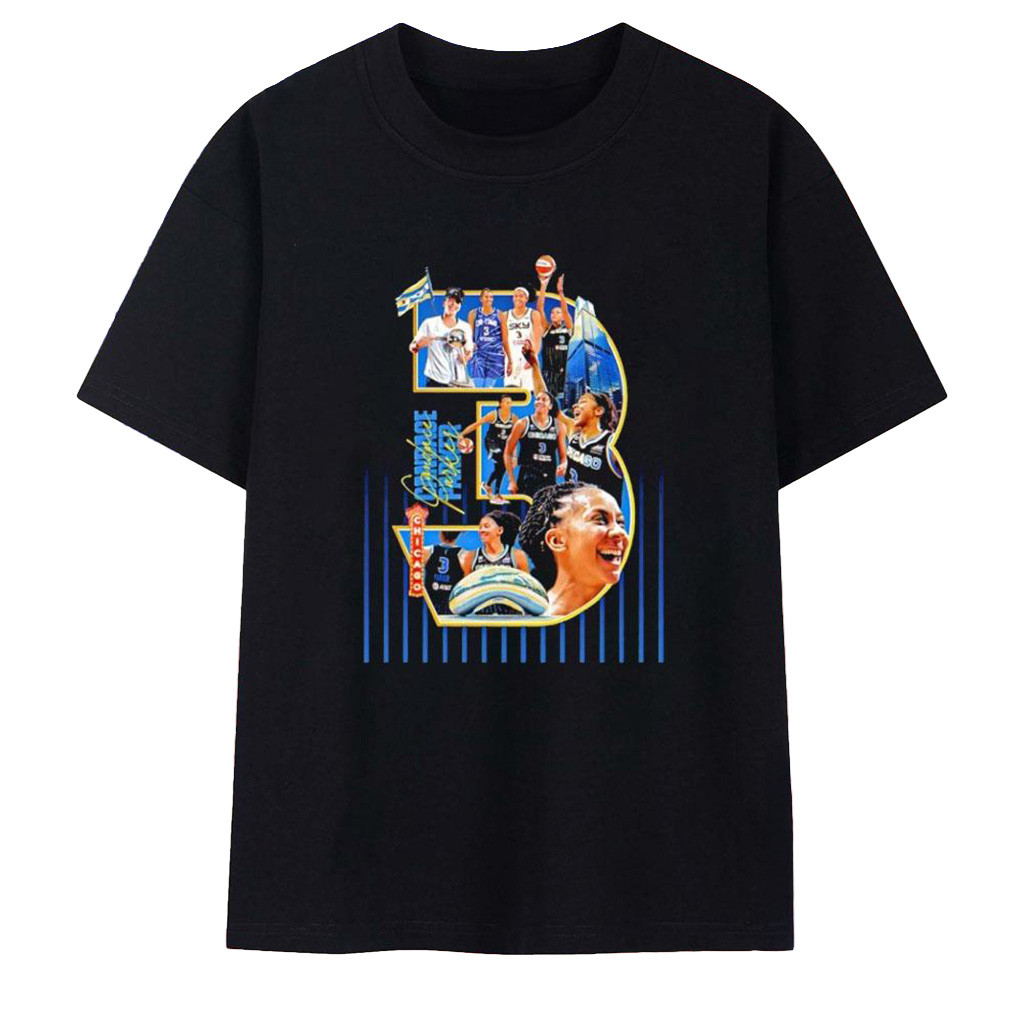 Candace Parker Merch No 3 Chicago Sky Jersey Will Forever Live In The Rafters T-Shirt-1