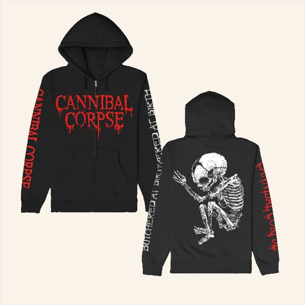 Cannibal Corpse Merch Butchered At Birth Fetus Zip Up Hoodie Gifts For Besties Gifts For Her-1