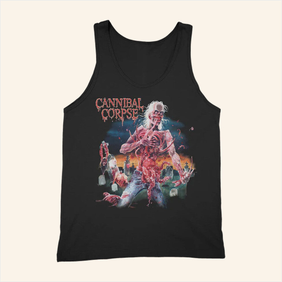 Cannibal Corpse Merch Eaten Back To Life Black Tank Top Gifts For Him Birthday Gifts For BFF-1