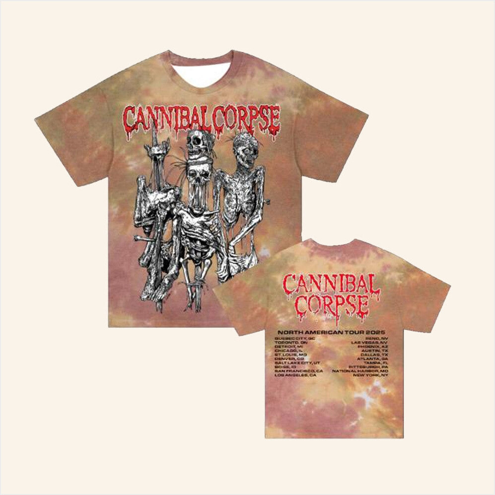 Cannibal Corpse Merch Impalement 2025 Tour Tie Dye T-Shirt Gifts For Fans Gifts For Him-1