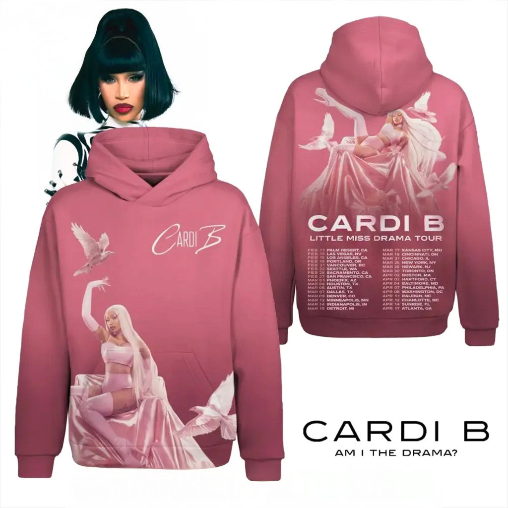 Cardi B Little Miss Drama Tour Hoodie Fan Merch Best Christmas Gifts For Wife-1
