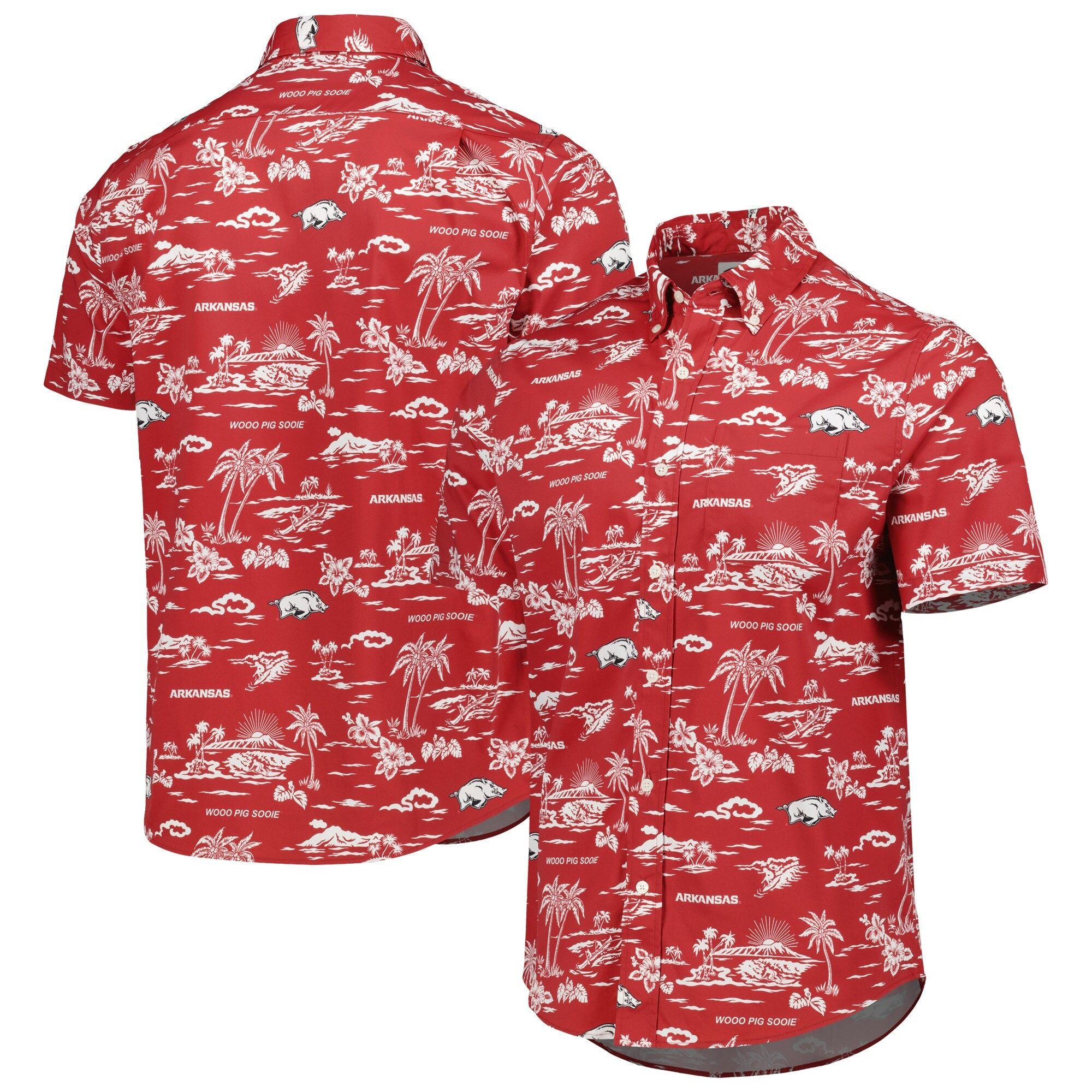 Cardinal Arkansas Razorbacks Hawaiian Shirt NCAA Aloha Shirt Presents For Football Fans-1