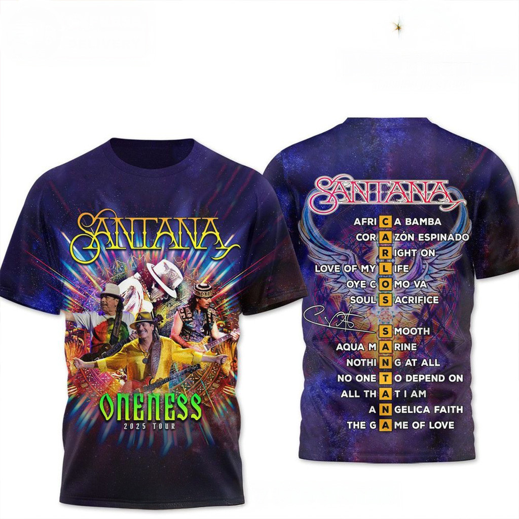 Carlos Santana Oneness 2025 Tour Shirt Gift Ideas For Music Lovers-1