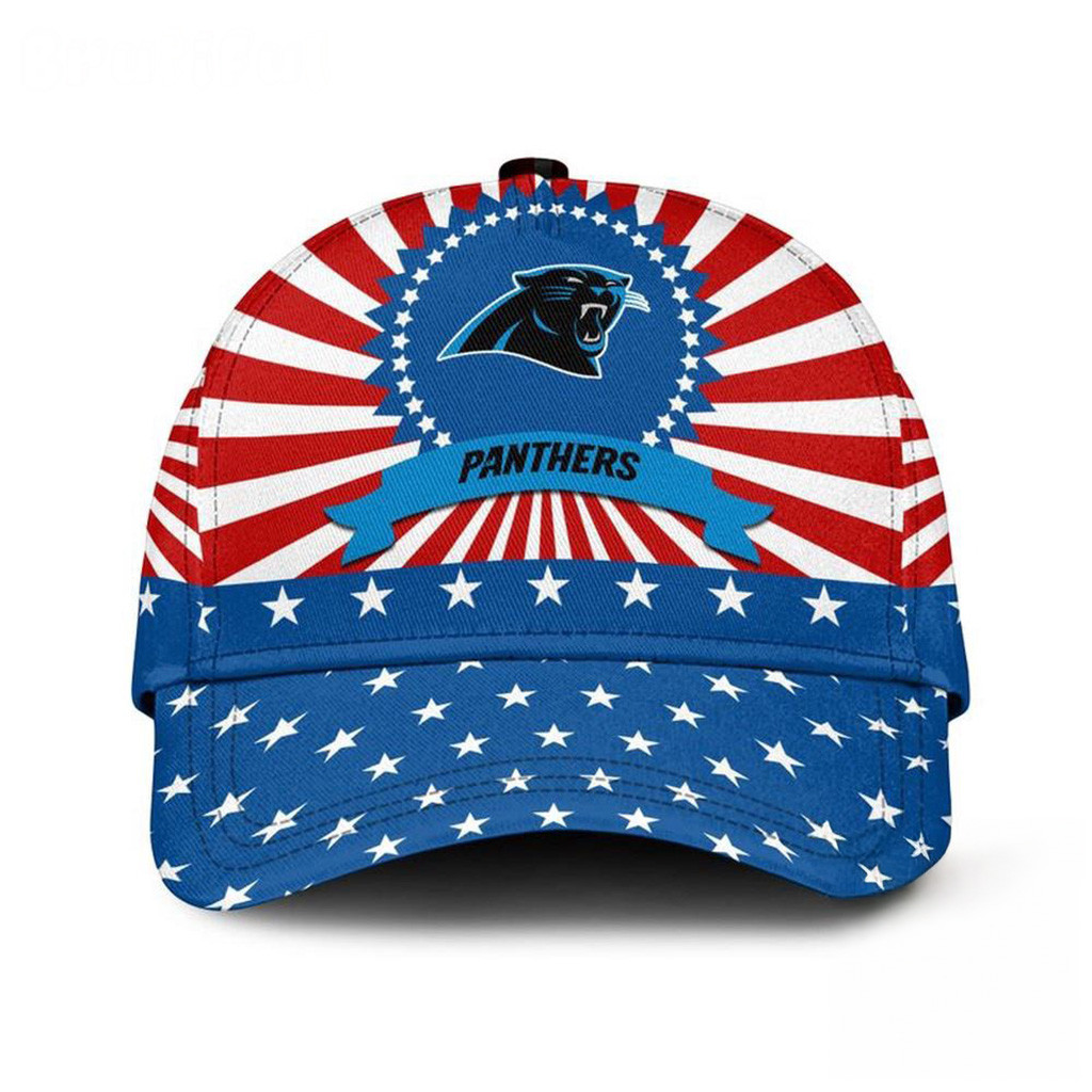 Carolina Panthers American Flag Pattern Independence Day Hat Carolina Panthers Merch-1