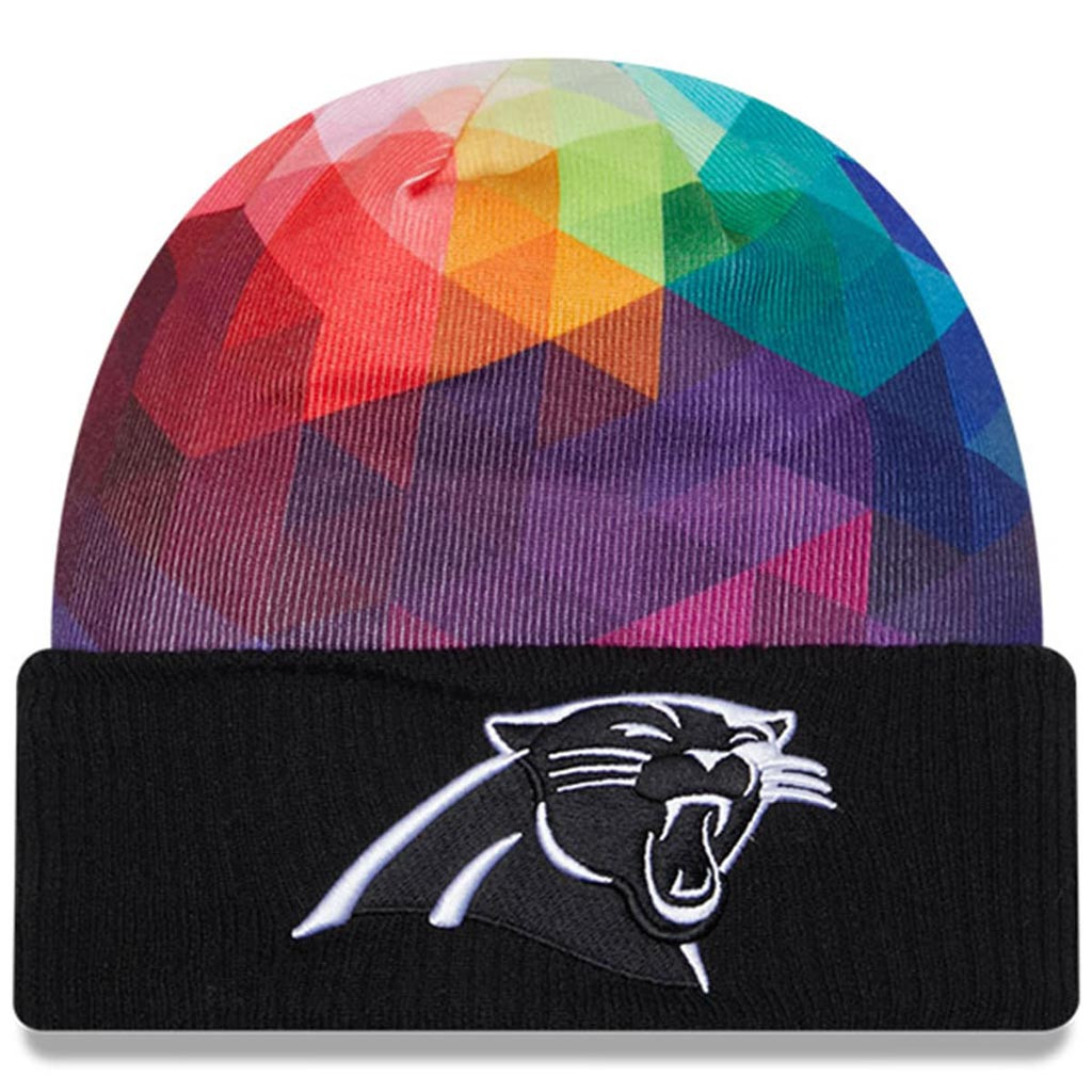 Carolina Panthers Crucial Catch NFL Beanie 2025 Rainbow Panthers Merch Gifts For Brother-1