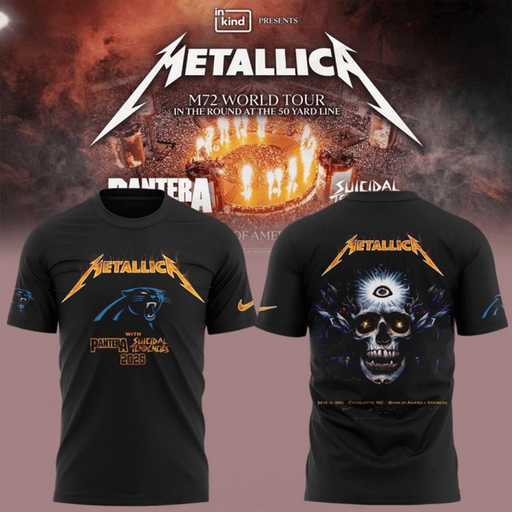 Carolina Panthers Metallica M72 World Tour Special Shirt Metallica Carolina Panthers Merch-1