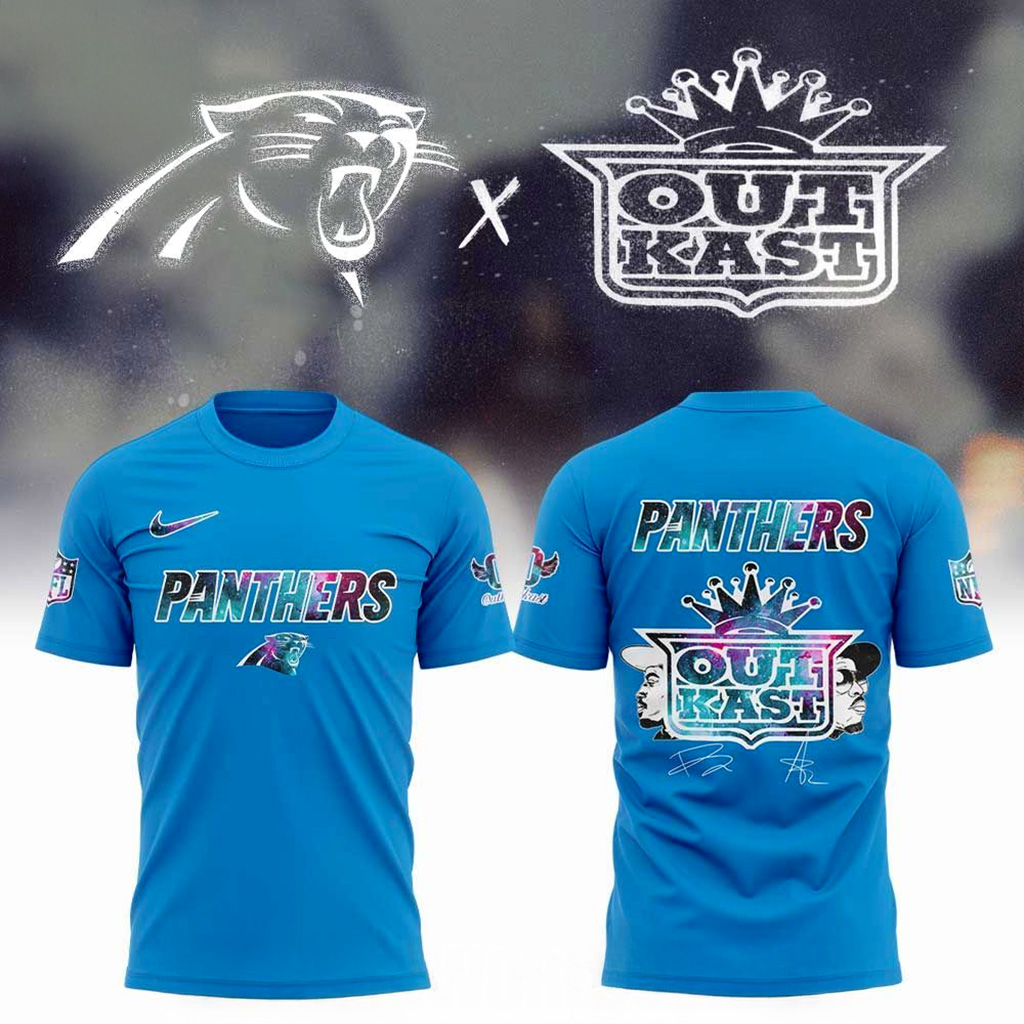 Carolina Panthers x Outkast Galaxy Signature T-Shirt Carolina Panthers Merch Gift For Men-1
