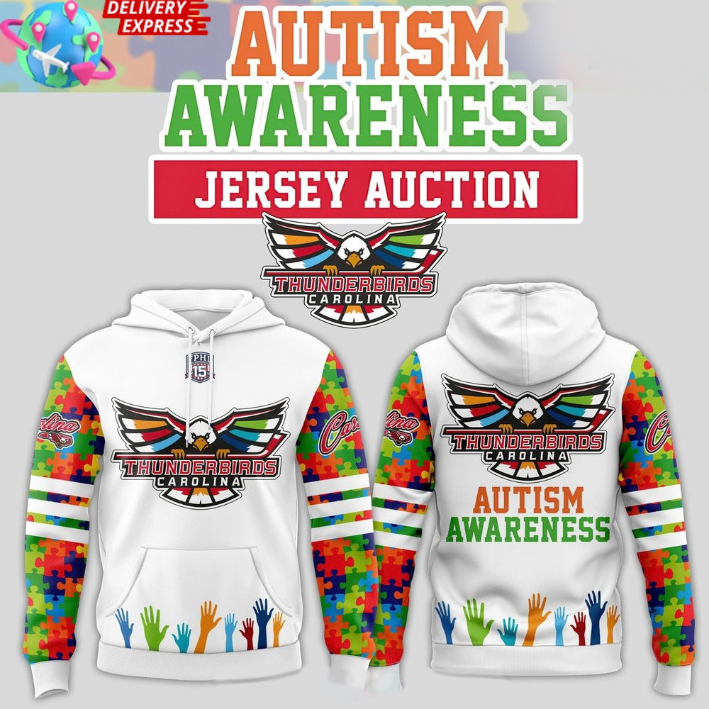 Carolina Thunderbirds Autism Awareness 2025 Hoodie Thunderbirds Merch Unique Father's Day Gifts-1