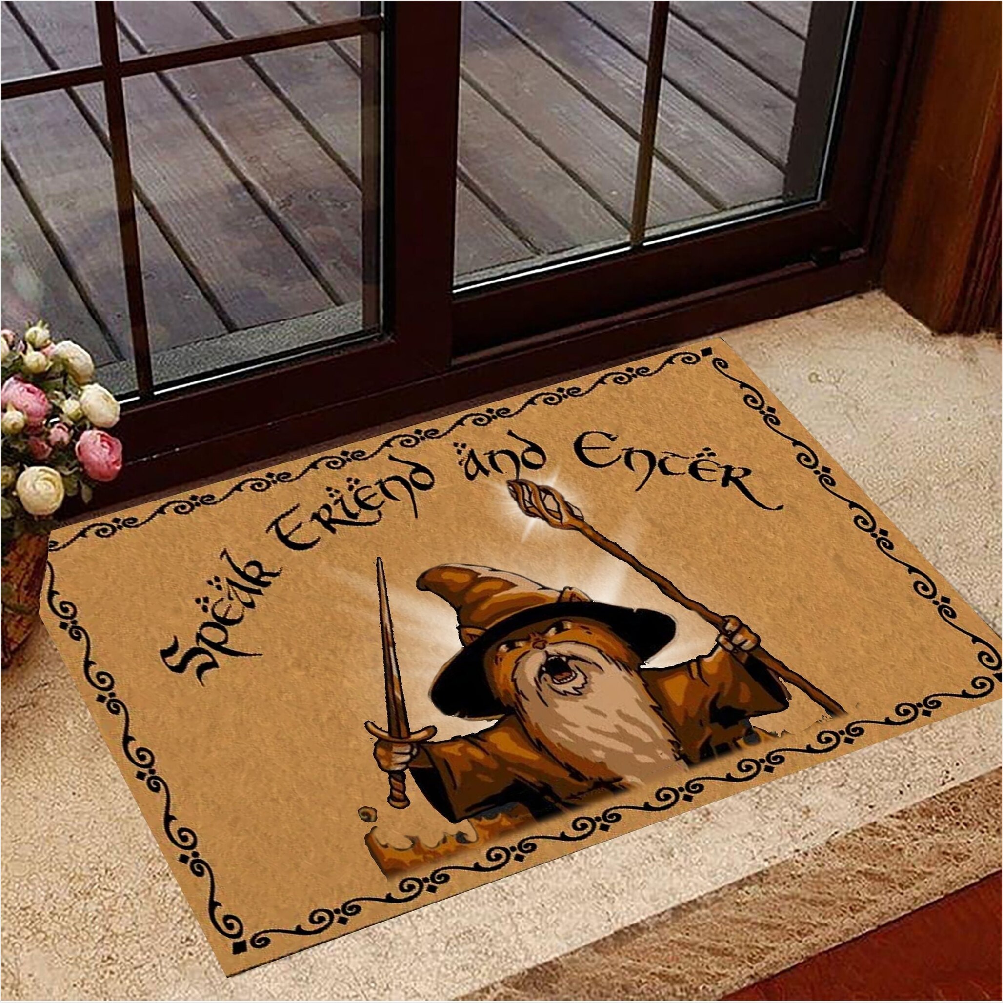 Cat Speak Friend And Enter Doormat Cat Gandalf Lord Of The Rings Decor Gift For Fans-1