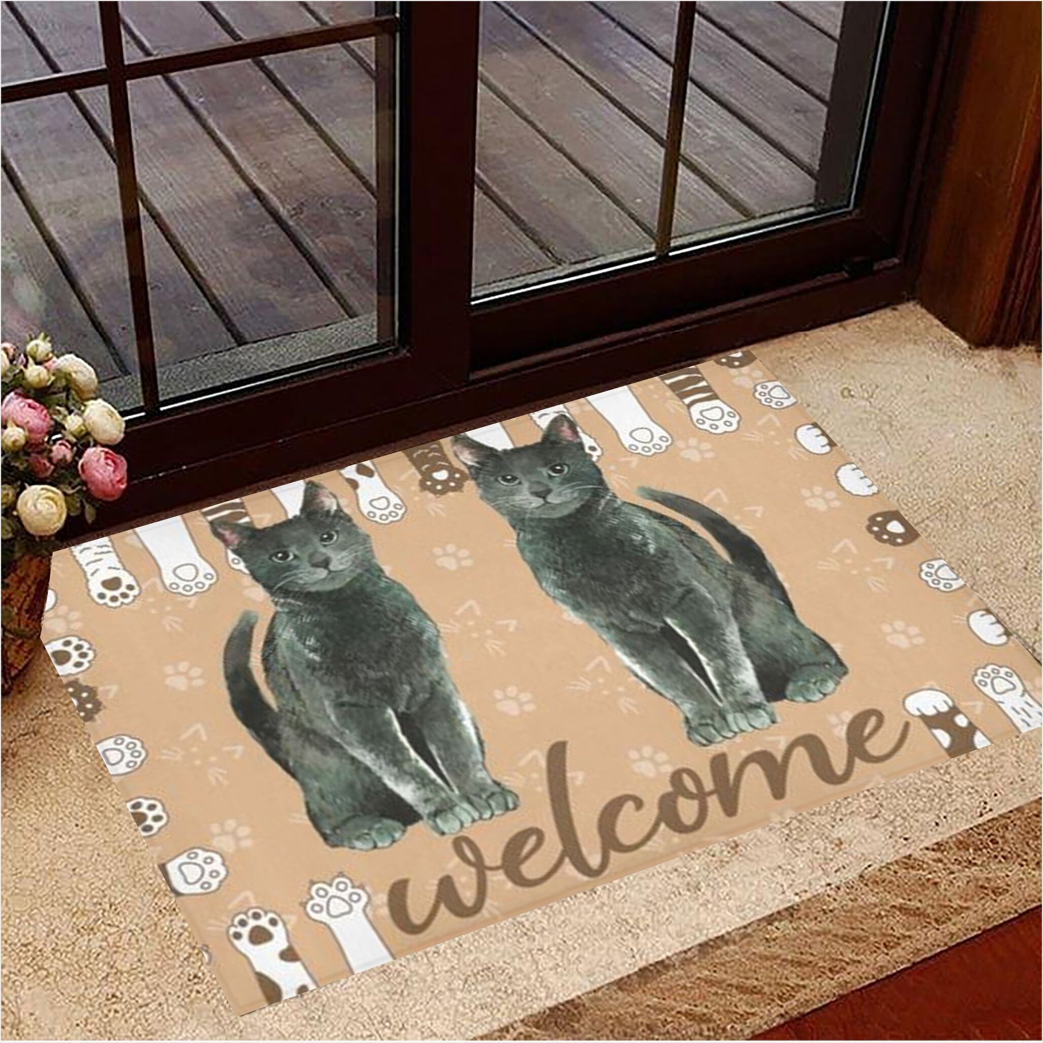 Cat Welcome Doormat Black Cat Doormat Gifts For New Homeowners Birthday Gifts For Besties-1