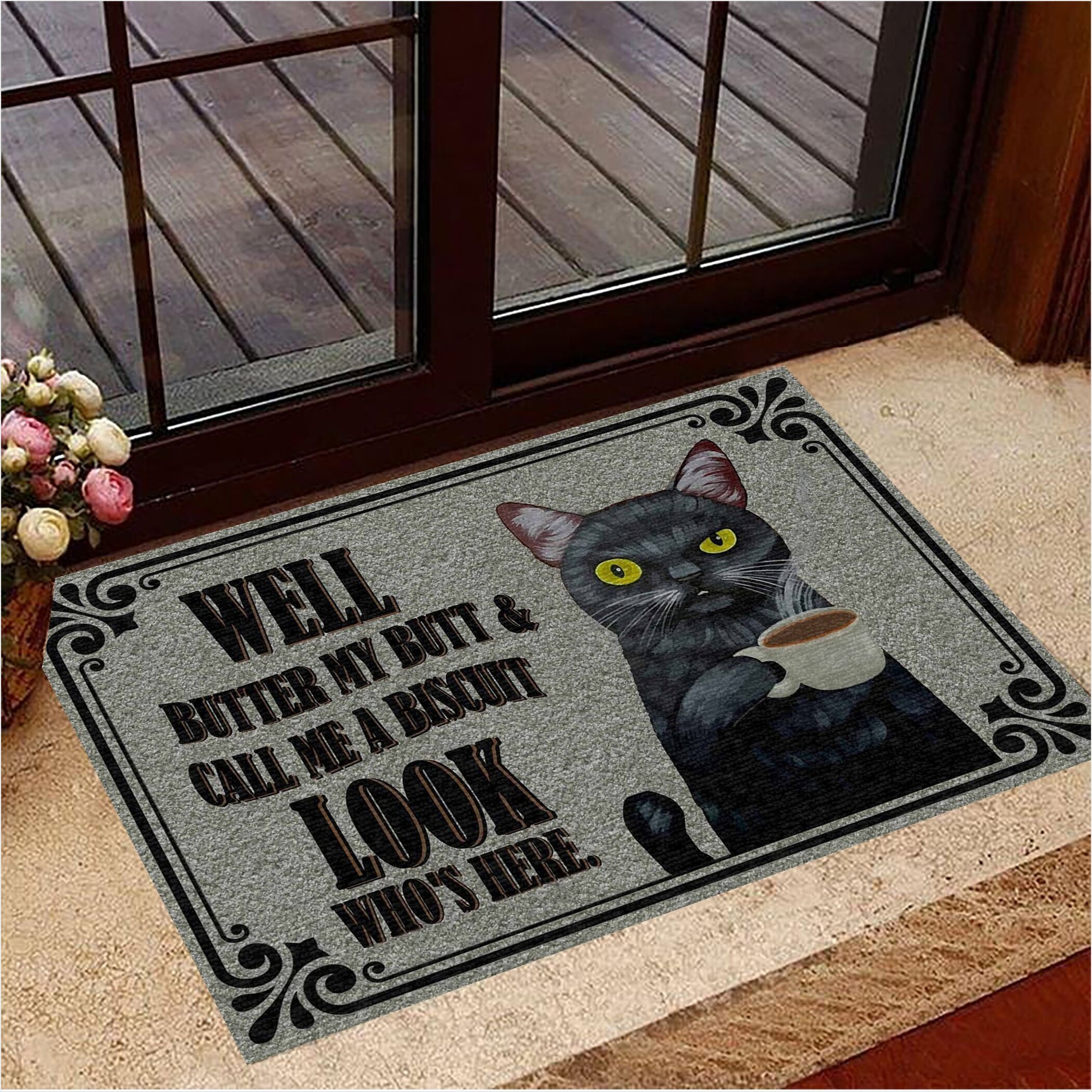 Cat Well Butter My Butt And Call Me A Biscuit Doormat Sarcastic Door Mats Home Decor-1