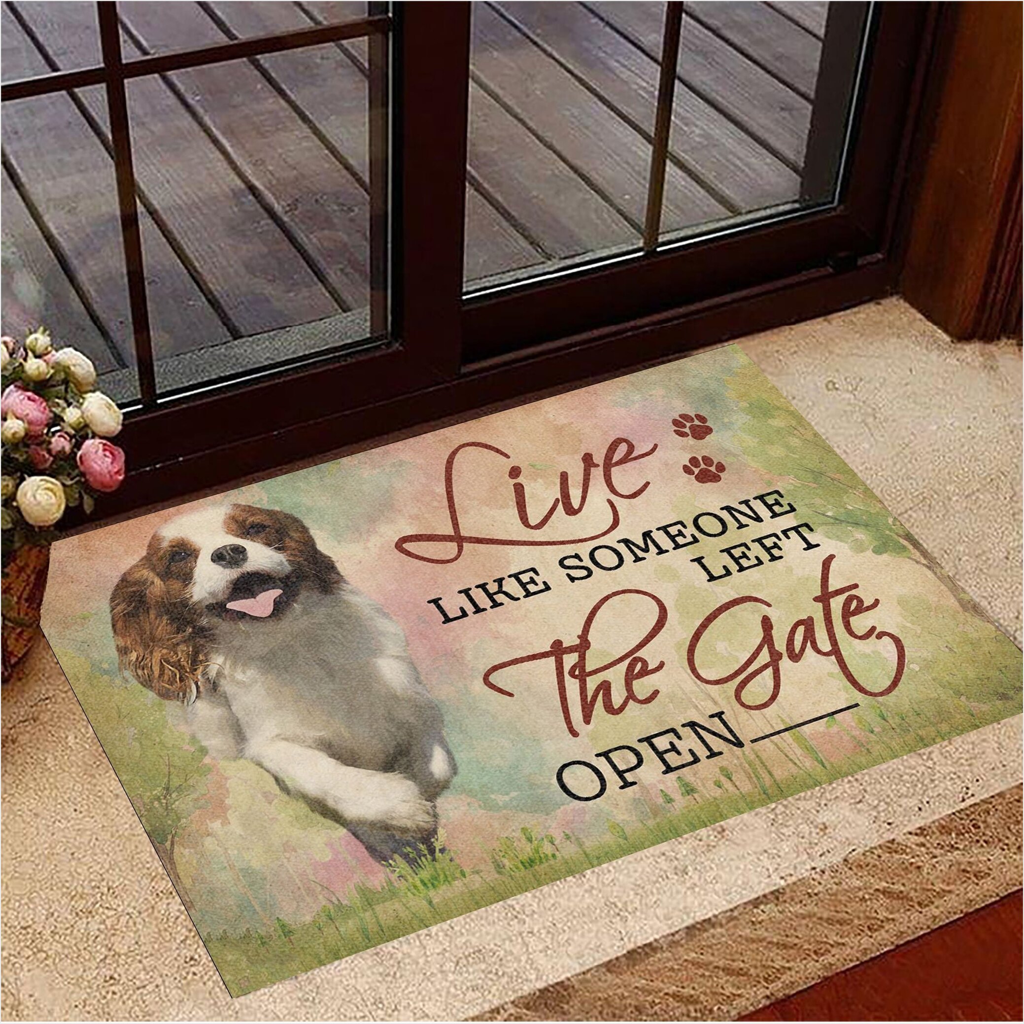 Cavalier King Charles Spaniel Live Like Someone Left Doormat Dog Doormat Home Decor-1