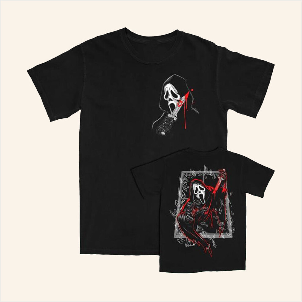 Cavitycolors Merch Ghostface Party Crasher T-Shirt Halloween Gifts For Him Gifts For Fans-1