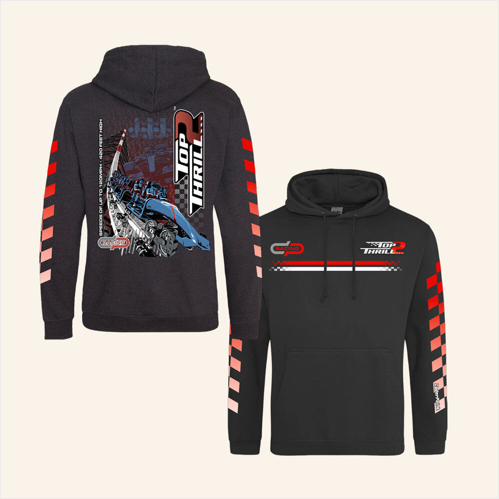 Cedar Fair Merch Cedar Point Top Thrill 2 Black Hoodie Gifts For Husband Gifts For Best Friend-1