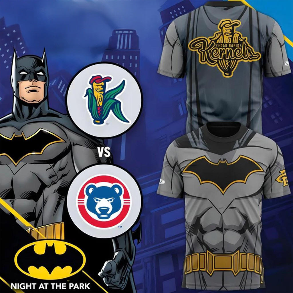 Cedar Rapids Kernels x Batman Night 2025 T-Shirt Cedar Rapids Kernels Merch Dad Gifts-1