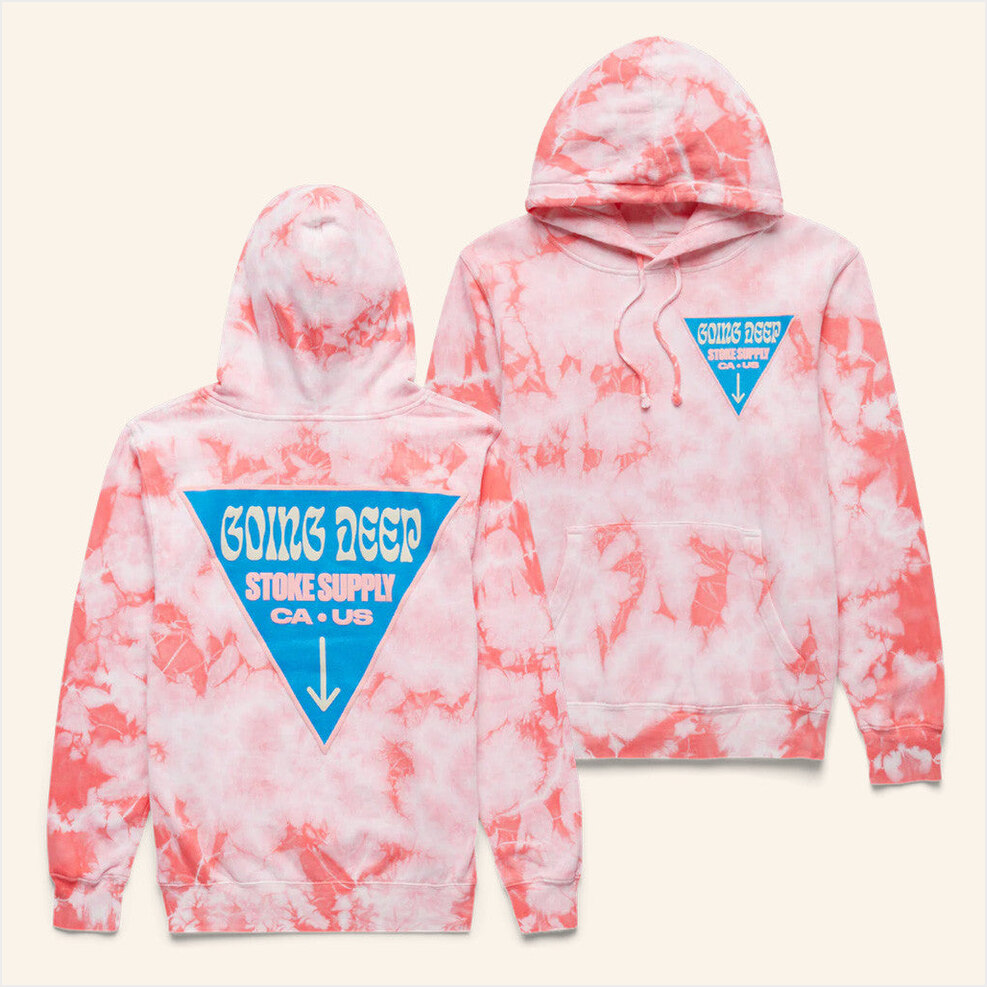 Chad And Jt Merch Going Deep Coral Tie-Dye Hoodie Unique Gifts For Wife Gifts For Friends-1