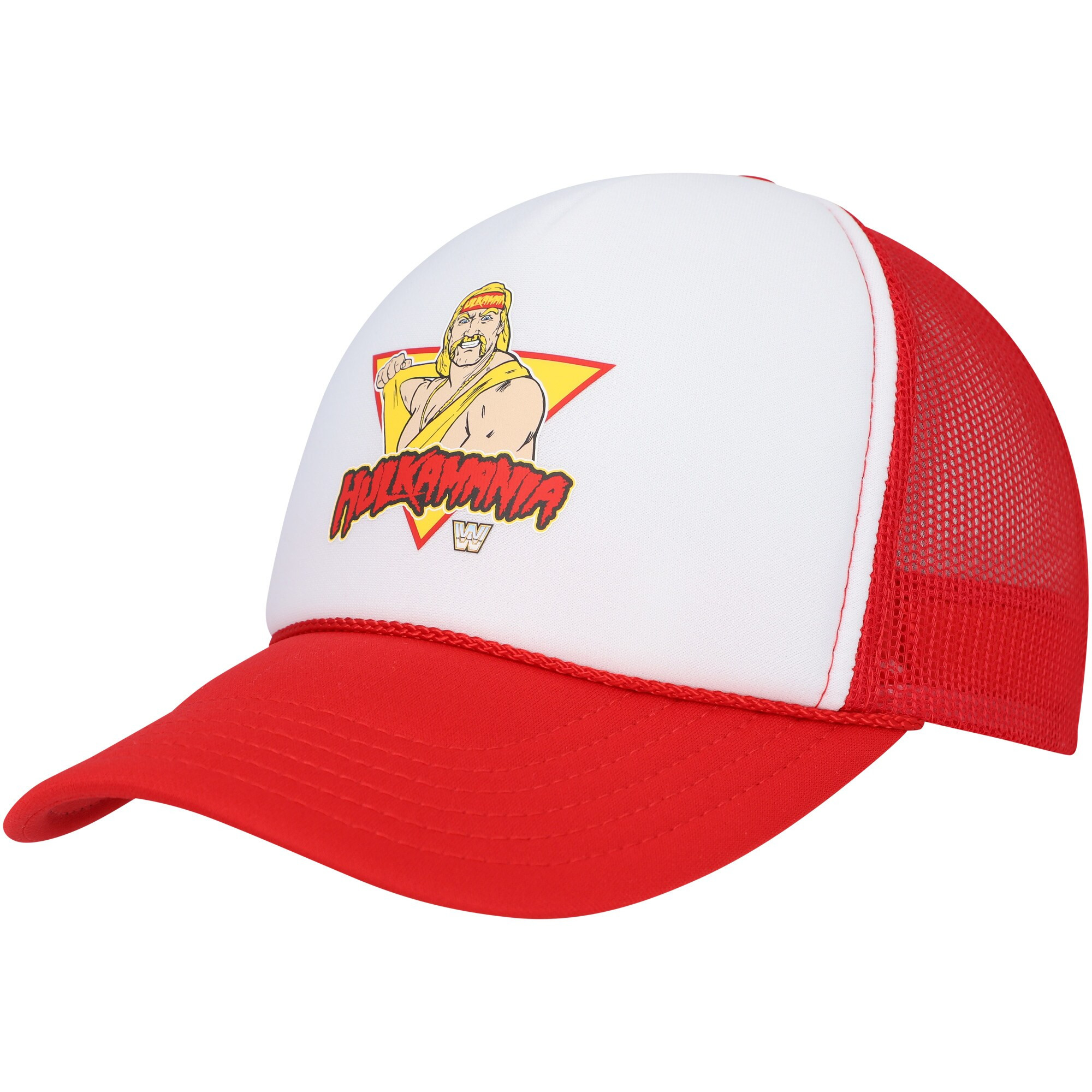 Chalk Line Redwhite Hulk Hogan Illustrated Trucker Adjustable Hat Hulk Hogan Merch-1