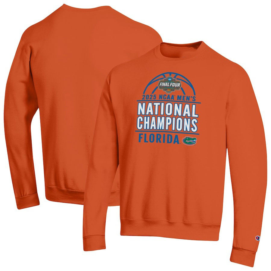 Champion Orange Florida Gators 2025 NCAA Men's Basketball National Champions Sweatshirt-1