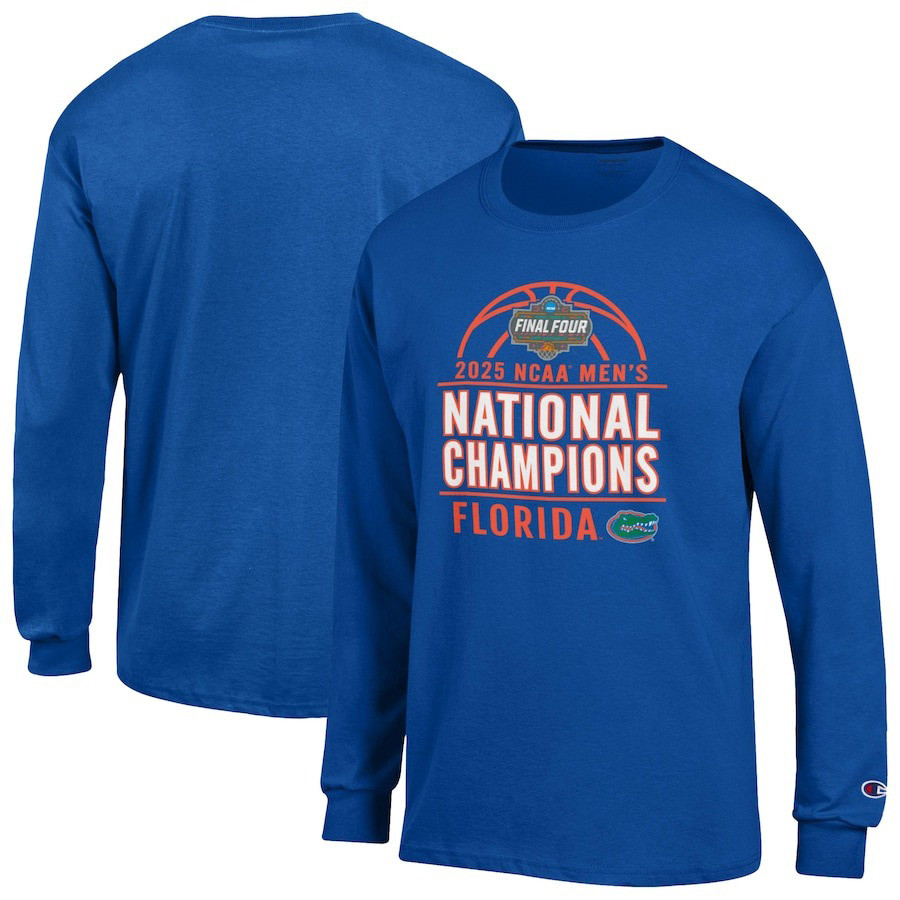 Champion Royal Florida Gators 2025 NCAA Men's Basketball National Champions Long Sleeve Shirt-1