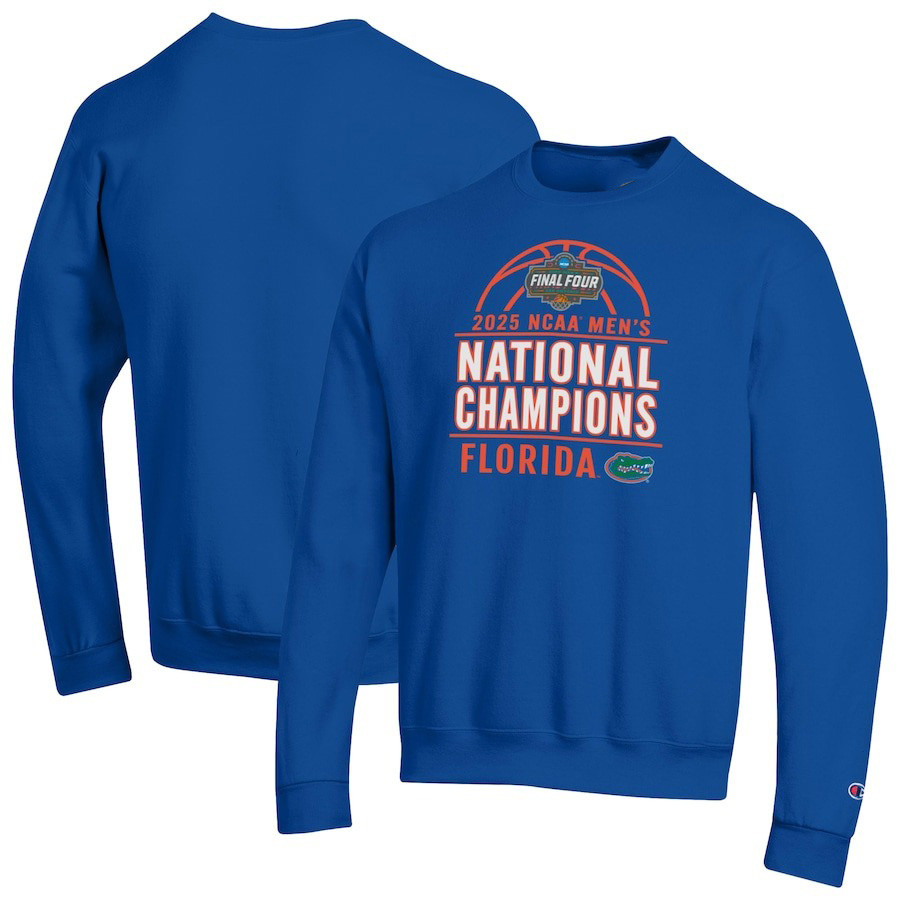 Champion Royal Florida Gators 2025 NCAA Men's Basketball National Champions Sweatshirt For Fans-1