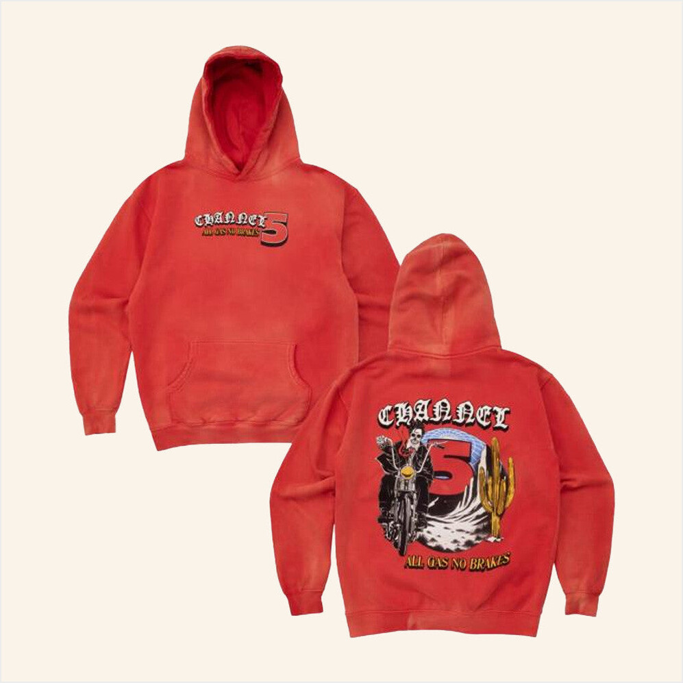 Channel 5 Merch All Gas Red Sun Faded Hoodie Gifts For Him Birthday Gifts For Besties-1