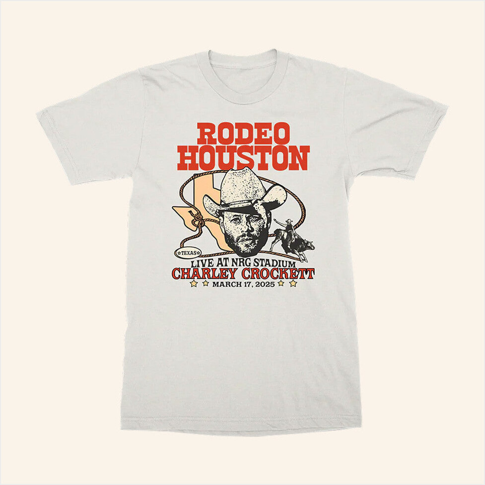 Charley Crockett Merch Houston Rodeo T-Shirt Gift Ideas For Boyfriend Birthday Gifts For Fans-1