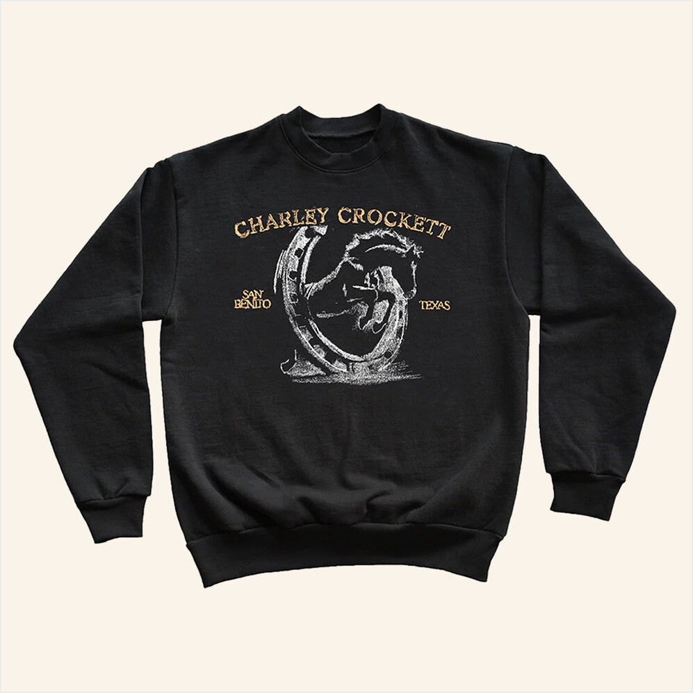 Charley Crockett Merch San Benito Horseshoe Sweatshirt Gifts For Dad Birthday Gifts For Fans-1