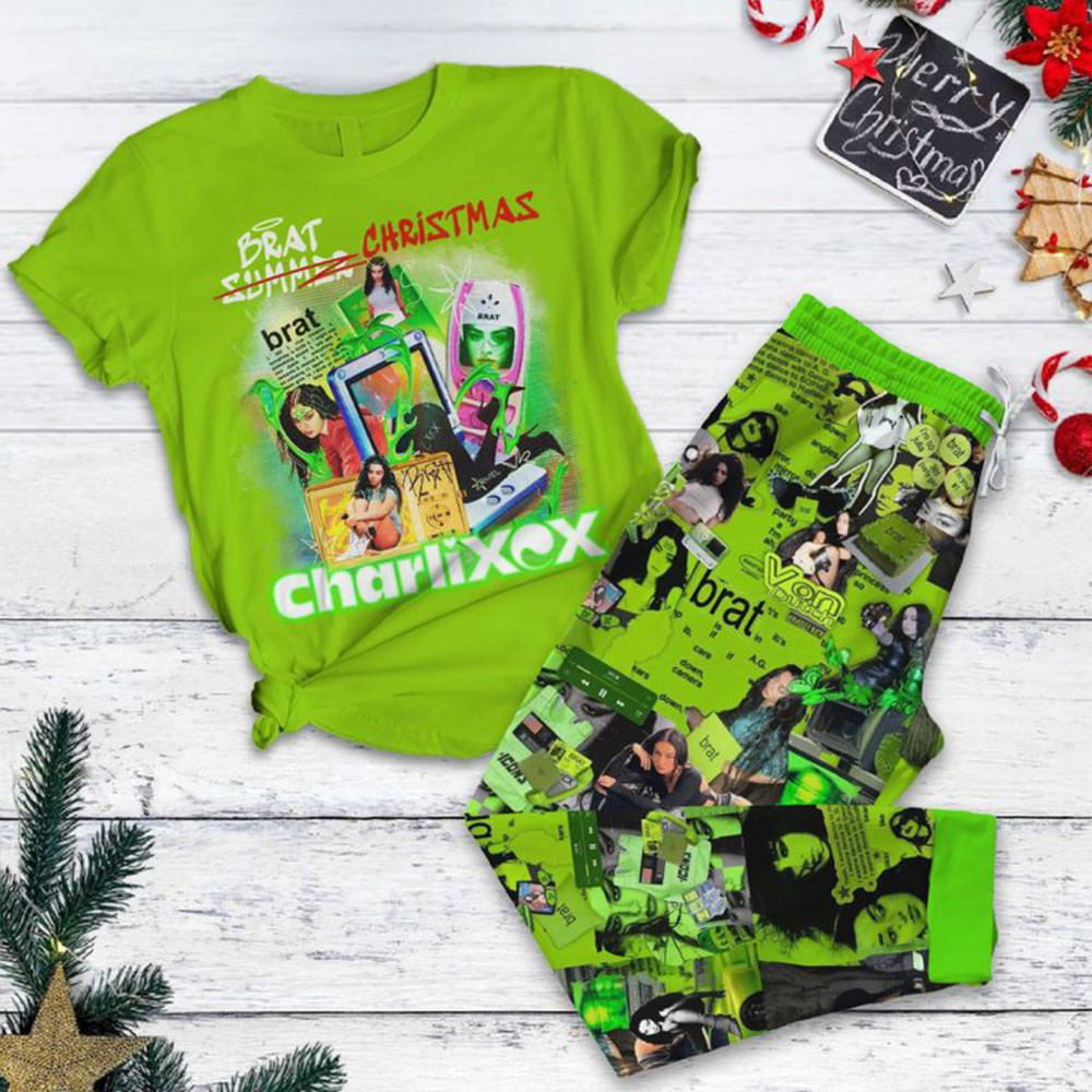 Charli XCX Brat 2024 Christmas Pajamas Set Gifts For Music Fans-1