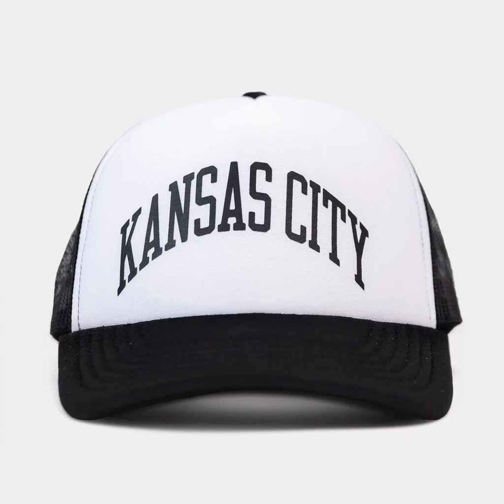 Charlie Hustle Merch White And Black Kansas City Trucker Hat Gifts For Him-1